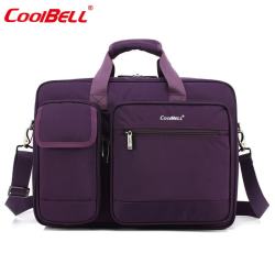 coolbell COOL BELL手提平板电脑包商务男士防水耐磨公文包尼龙单肩包 紫色 15寸