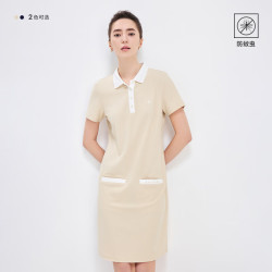 navigare 小帆船女防蚊修身撞色翻领POLO连衣裙2322875523