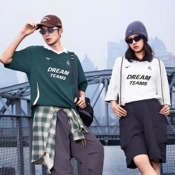 美津浓 夏季男女足球服宽松短袖T恤运动POLO衫ESSENTIAL