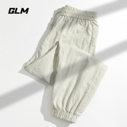 GLM 夏季薄款速干冰丝休闲裤松紧腰抽绳宽松百搭束脚裤