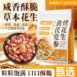 洗象堂 黄芪党参烤花生咸香酥脆五香烤花生米下酒菜非油炸滋补250g