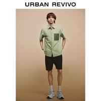 URBAN REVIVO UMM260007 创意贴袋开襟短袖衬衫