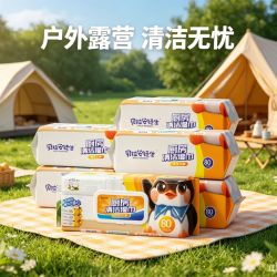 贝拉安徒生 厨房清洁湿巾80片装户外露营家用清洁湿纸巾