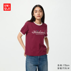 优衣库 PEANUTS UT 短袖T恤女装/印花26春夏新款484478 17 枣红色 L