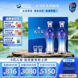洋河 天之蓝52度480ml*2瓶礼盒绵柔型浓香白酒-2018版