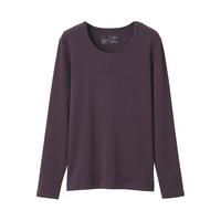 無印良品  無印良品 MUJI 女士圆领长袖T恤 BBC03A0A 酒红色 XS