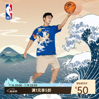 NBA 勇士队夏季男圆领透气T恤运动潮流休闲百搭全棉短袖 勇士队