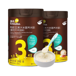 英氏 Engnice 婴幼儿有机五常大米米糊 高锌高钙 好吸收 番茄牛肉加锌 248g 2罐
