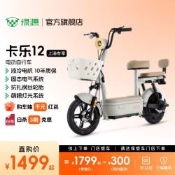 绿源 卡乐12 电动自行车新国标可上牌 买菜带娃通勤代步电动车 到门店选颜色