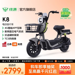 绿源 K8新款电动自行车新国标 耐用智能电动车通勤代步 到门店选颜色
