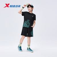 特步儿童凉感速干套装 丹青黑 160