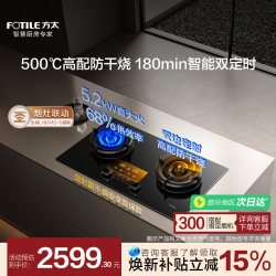 方太 JZT-02-TEK20 嵌入式双灶5.2kW猛火天然气燃气灶