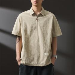 我的速度 男士短袖衬衫 夏季宽松潮牌日系休闲户外衬衣