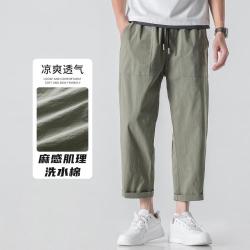 我的速度 男士休闲裤 春夏季青少年微弹直筒薄款抽绳长裤