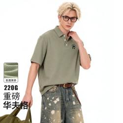 森马 春夏重磅华夫格POLO衫男款肌理短袖