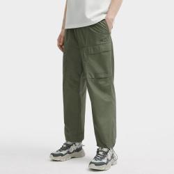 FILA 男装男式时尚休闲运动裤男士宽松工装直筒百搭梭织长裤
