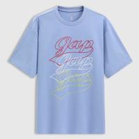 Gap 男女装夏季款纯棉绣花logo圆领短袖T恤宽松上衣727745