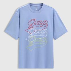 Gap 男女装夏季款纯棉绣花logo圆领短袖T恤宽松上衣727745