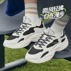 特步 女鞋复古鞋简约百搭休闲鞋增高舒适耐磨轻质运动鞋