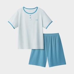 蕉内 棉棉5系男女童睡衣吸湿速干条纹短袖短裤家居套装多巴胺春夏