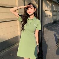 I.T it OP小清新甜美优雅舒适百搭通勤夏装女式翻领连衣裙