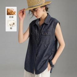 CANTO MOTTO 26夏老钱风通勤翻领小飞袖设计感女式衬衫