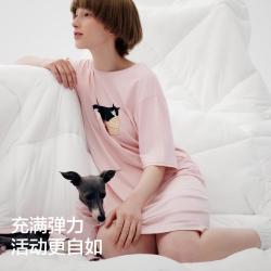 蕉内 棉棉520Sleep女士棉莫卡通印花薄款凉感舒适居家睡裙宽松