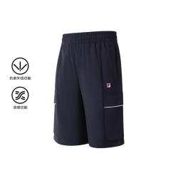FILA 男中大童（130-175）宽松梭织五分裤男童裤子