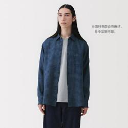 無印良品 MUJI 男式 汉麻水洗长袖衬衫