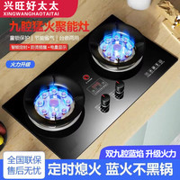 兴旺好太太 家用燃气灶煤气双灶九腔猛火燃气灶液化气天然气猛火灶