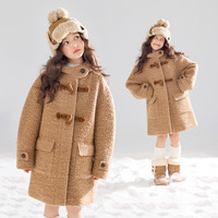 MUCMUKN 牛角扣羊毛呢大衣保暖洋气25冬新款女童外套M54XW5779