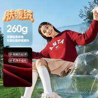 安踏 儿童女童针织套头衫2026冬款新款舒适保暖青少年运动加绒卫衣
