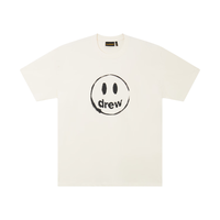 DREW HOUSE 水墨笑脸图案 纯棉短袖T恤 微白色 M