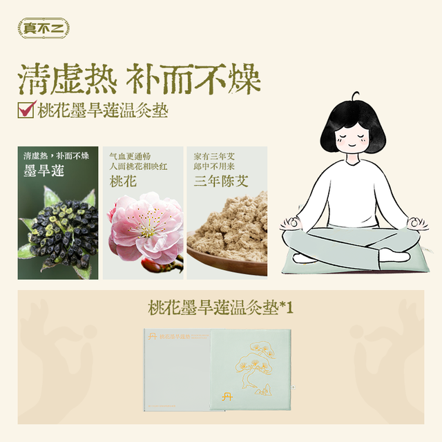 真不二 艾灸坐垫陈艾办公室加热坐垫艾草艾绒