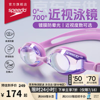 速比涛 京速系列高清防雾镀膜近视泳镜 紫色 400度