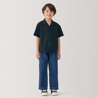無印良品 MUJI 无印良品 大童 易干 开领短袖衬衫儿童衬衣夏季童装