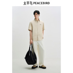 太平鸟 男士休闲短袖衬衫
