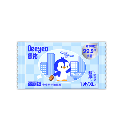 德佑 湿厕纸企鹅出行单片1包便携出行装德佑官方旗舰店