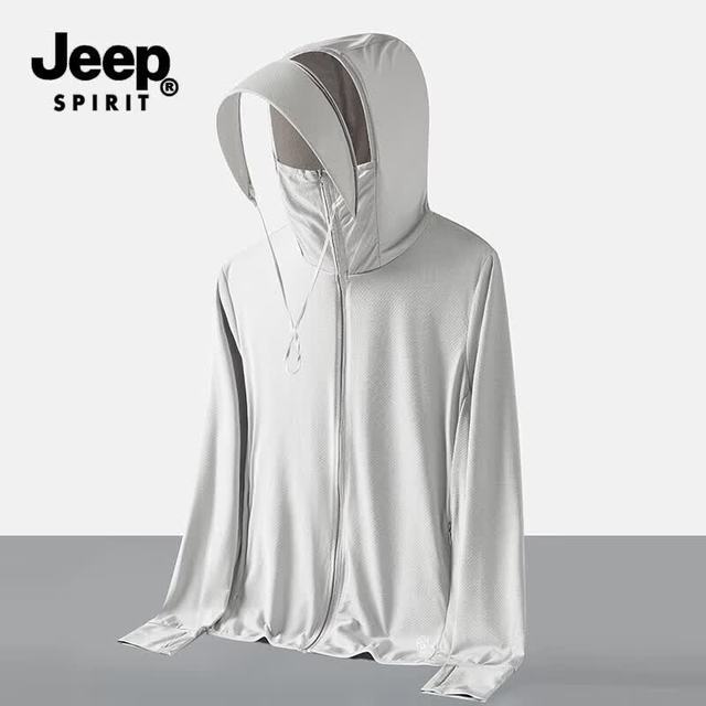 JEEP SPIRIT 吉普户外防晒衣男夏季新款透气轻薄防紫外线皮肤衣连帽冰丝