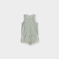 移动端：巴厘小猪 儿童家居服夏季套装无袖背心两件套男女童衣服宝宝睡衣