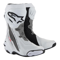 Alpinestars Supertech R a星摩托车骑行靴赛道靴机车靴透气比赛防摔骑行鞋靴 白灰黑透气款2024 42