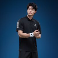 adidas 三条纹翻领短袖POLO衫