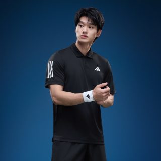 adidas 三条纹翻领短袖POLO衫