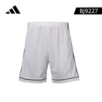 adidas 运动服男短袖休闲成人足球训练裤 白色BJ9227 S