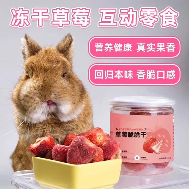 牛宠 兔子零食冻干草莓仓鼠荷兰猪豚鼠龙猫金丝熊专用营养水果宠物用品 牛宠冻干草莓50g