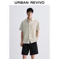 URBAN REVIVO UMM260017 条纹单排扣开襟衬衫