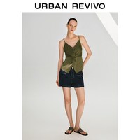 URBAN REVIVO 纯色扭结露背吊带衫