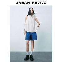 URBAN REVIVO UYU260025 棉质褶皱绑带 女士衬衫