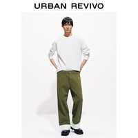 URBAN REVIVO UMM460004 圆领棉质T恤 本白 L