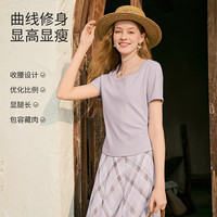 香影 抗菌 紫色 S 155/80A 女士T恤